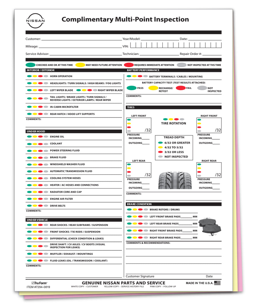 Manufacturer Multi-Point Inspection Forms