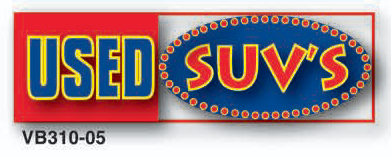 Logo for 'Used SUV's' with a red and blue color scheme on a white background.