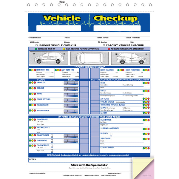 Multi-Point Inspection Forms (3 part)