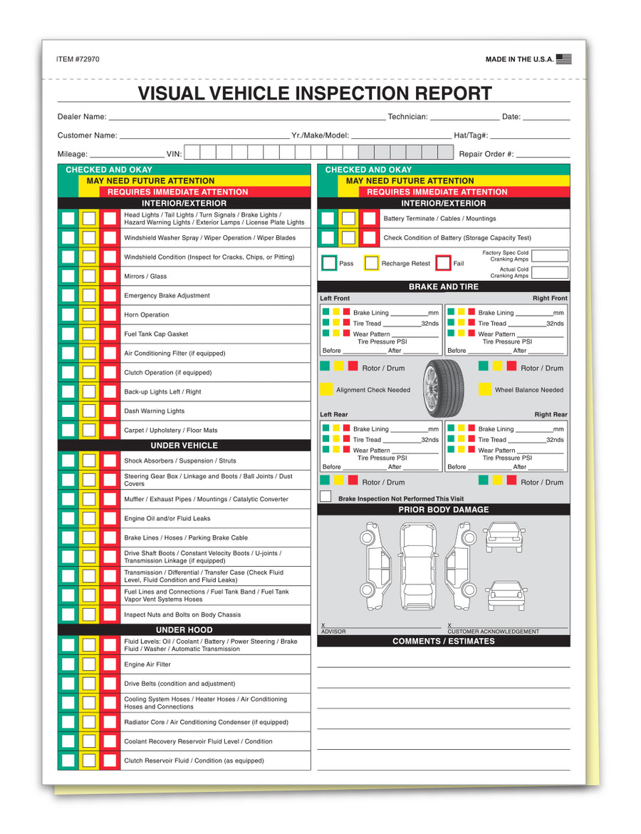 Multi-Point Inspection Forms (2 Part)